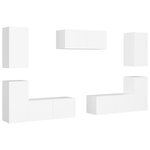 vidaXL Ensemble de meubles TV 7 Pièces Blanc Aggloméré
