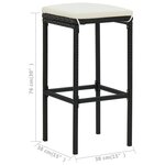 vidaXL Ensemble de bar de jardin 9 Pièces et coussins Résine tressée Noir
