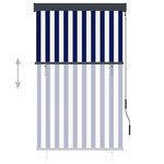 vidaXL Store roulant d'extérieur 100x250 cm Bleu et blanc