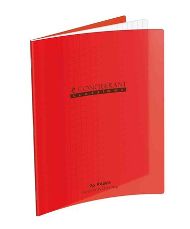 Cahier 170 x 220 mm, séyès, rouge, 48 pages CONQUÉRANT SEPT