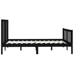 vidaXL Cadre de lit Noir Bois massif 160x200 cm