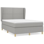 vidaXL Lit à sommier tapissier avec matelas Gris clair 140x200cm Tissu
