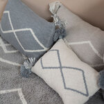 Coussin tricoté gris 48 x 30 cm