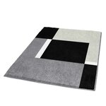 Kleine Wolke Tapis de bain Dakota Platinum 60x90 cm Gris et noir