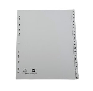 Intercalaires Imprimés Alphabétiques Pp Recyclé Gris - Az (alphabet Allemand) 20 Positions - A4 Maxi - Gris - X 25 - Exacompta