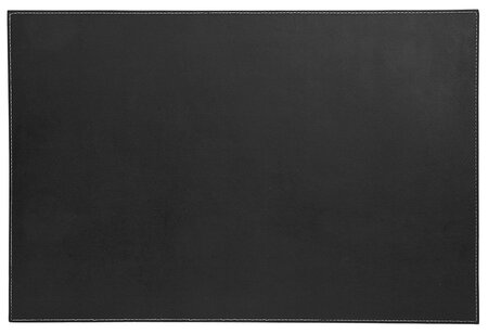Sous-main plaque 'Elyane' en polyuréthane et piqûres sellier 40 x 60 cm Noir SIGN