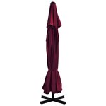 vidaXL Parasol avec mât en aluminium 500 cm Bordeaux