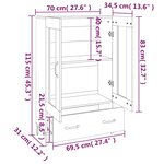 vidaXL Buffet Blanc brillant 70x31x115 cm Bois d'ingénierie