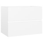 vidaXL Armoire d'évier avec lavabo intégré Blanc Aggloméré