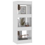 vidaXL Bibliothèque/Séparateur de pièce Blanc brillant 40x30x103 cm