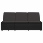 vidaXL Chaise longue convertible avec coussin Résine tressée Noir