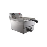 Friteuse électrique pro - 8 litres avec robinet de vidange - combisteel -  - acier inoxydable 310x505x355mm