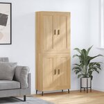 vidaXL Buffet haut Chêne sonoma 69 5x34x180 cm Bois d'ingénierie