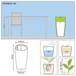 LECHUZA Jardinière Rondo 40 ALL-IN-ONE Charbon métallique 15743
