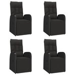 vidaXL Ensemble à dîner de jardin 5 Pièces Noir Poly rotin et acacia