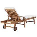 vidaXL Chaises longues avec coussins 2 Pièces Bois de teck solide Crème