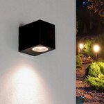 Applique murale noire led rectangulaire ip44 pour ampoules gu10 - silamp