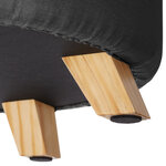 Tectake Tabouret avec coffre de rangement aspect lin SUNA capitonné - gris foncé