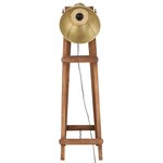 vidaXL Lampadaires 3 Pièces Laiton E27 Bois de manguier massif