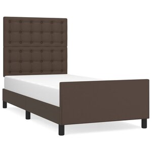 vidaXL Cadre de lit avec tête de lit Marron 100x200 cm Similicuir