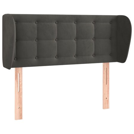 vidaXL Tête de lit avec oreilles Gris foncé 103x23x78/88 cm Velours