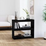 vidaXL Bibliothèque/Séparateur de pièce Noir 80x30x71 5 cm Pin solide