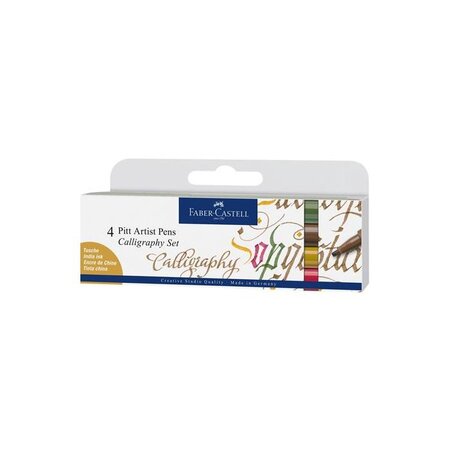 Lot de 4 feutres de Calligraphie Pitt Artist Pen FABER-CASTELL