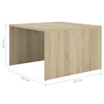 vidaXL Tables basses gigognes 3 Pièces Chêne Sonoma 60x60x38 cm Aggloméré
