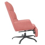 vidaXL Chaise de relaxation avec repose-pied Rose Velours
