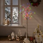 vidaXL Sapin de Noël 140 LED colorées Saule 1 5 m Int/Ext