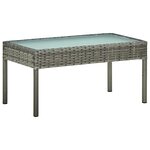 vidaXL Salon de jardin 5 Pièces avec coussins Résine tressée Gris
