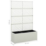 vidaXL Lit surélevé en treillis 3pots 83x30x130cm Résine tressée Blanc