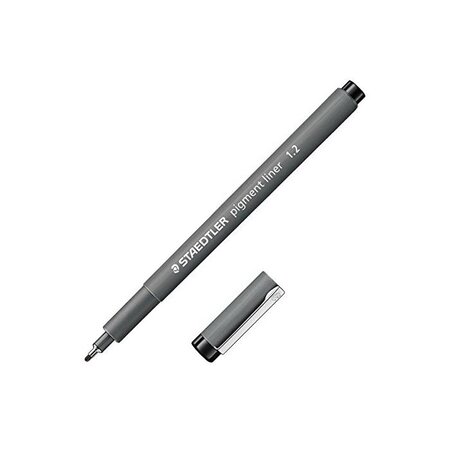 Stylo feutre à pigment pte baguée métal 1 2 noir staedtler