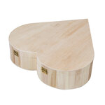 Boîte en bois Coeur  FSC Mix Credit  nature  25.3x24x6cm  avec fermoir magnétique