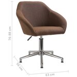 vidaXL Chaises pivotantes à manger lot de 2 marron tissu