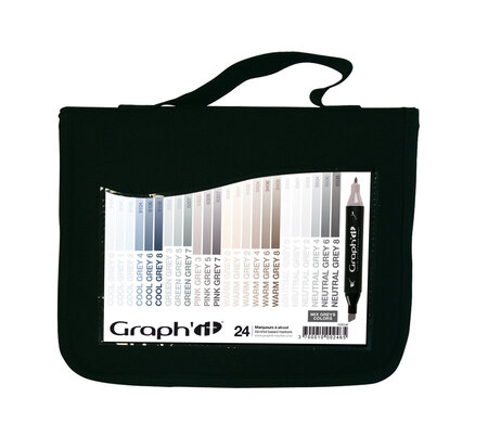 Set 24 Marqueurs à alcool Graph'it Mix Greys