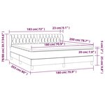 vidaXL Lit à sommier tapissier avec matelas Gris foncé 180x200cm Tissu