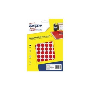 Sachet de 960 pastilles Ø15 mm. Imprimables. Coloris rouge. AVERY