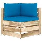 vidaXL Salon de jardin 12 Pièces avec coussins Bois imprégné de vert