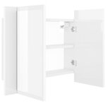 vidaXL Armoire à miroir de bain à LED Blanc brillant Acrylique