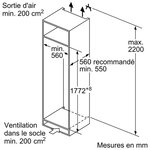 Bosch kir81vsf0 réfrigérateur 1 porte intégrable - ser4 - classe énergie a++ - 177x56cm - blanc
