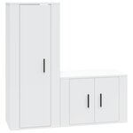 vidaXL Ensemble de meubles TV 2 Pièces Blanc Bois d'ingénierie
