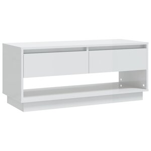 vidaXL Meuble TV Blanc brillant 102x41x44 cm Aggloméré