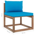 vidaXL Salon palette de jardin 5 Pièces et coussins Bois de pin imprégné