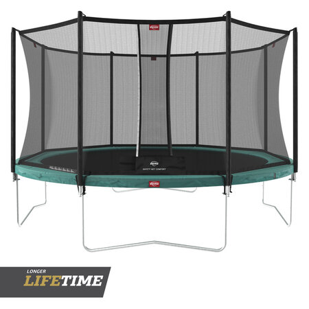 Favorit Trampoline d'extérieur gris 430 avec filet de protection Comfort
