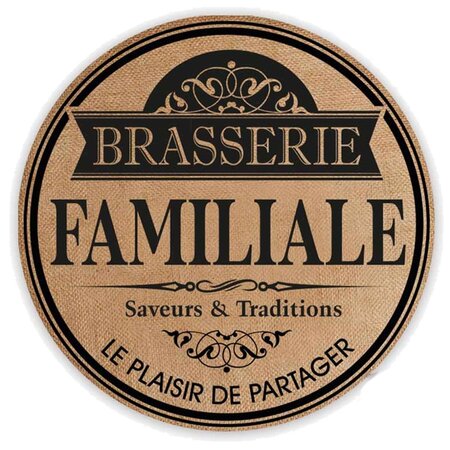 Set de table rond en toile de jute - brasserie familiale