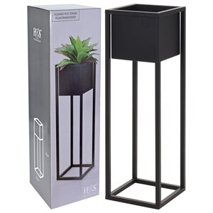 H&S Collection Pot de fleurs sur pied Métal Noir 70 cm