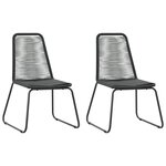vidaXL Salon de jardin 3 Pièces Rotin PVC Noir