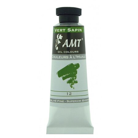 Peinture à l'huile fine en tube vert sapin 45ml - amt