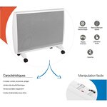 Panneau rayonnant avec thermostat électronique et limiteur thermique de sécurité 1500w